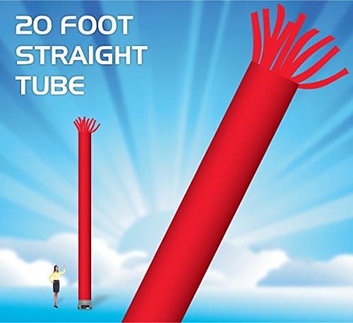 20 Foot Inflatable Tube – Inflatable Dancer Tube – Sky Puppet Dancing Balloon. Fits all 18 inch fans. Red Color - Fabric Only