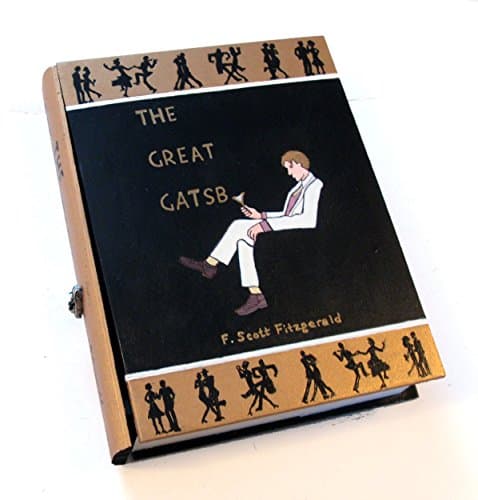 The Great Gatsby wooden hideaway book box. Hidden drawer, compartment.