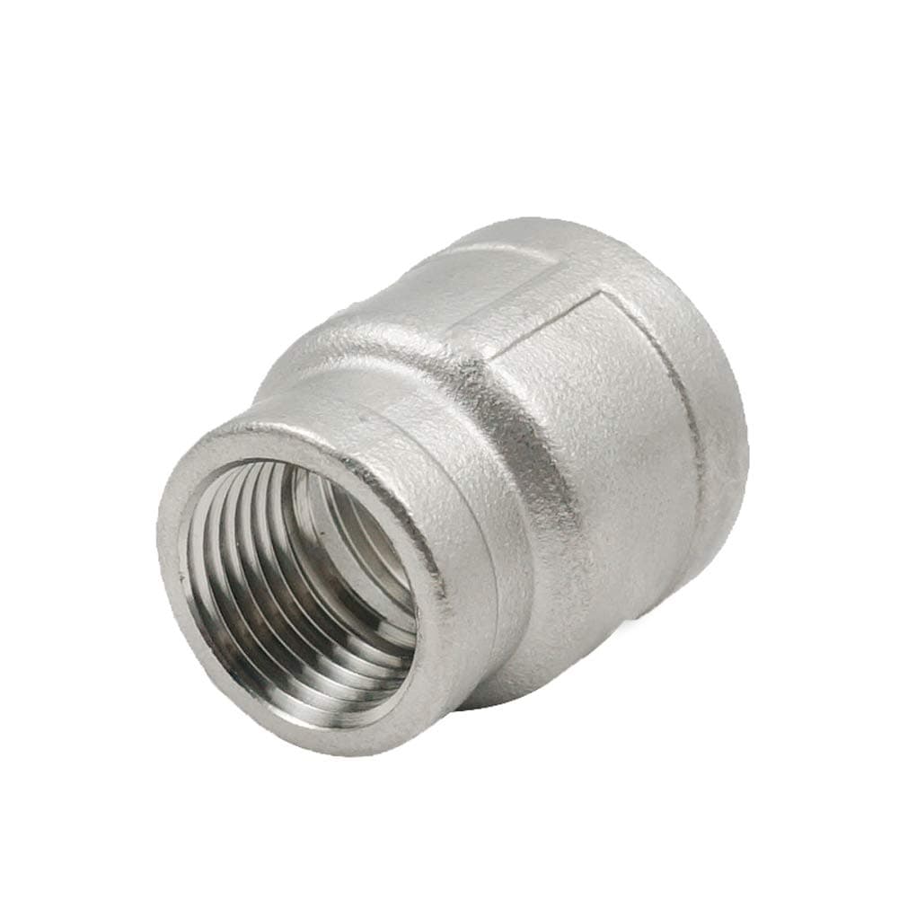 Beduan Stainless Steel Reducer Coupling, 3/4" x 1/2" Female NPT Reducing Cast Pipe Fitting(I.D X I.D:1" x 3/4")