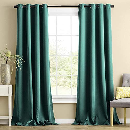 Site Dept Room Darkening Blackout Window Curtain (Green, 10 Feet) - Set of 3