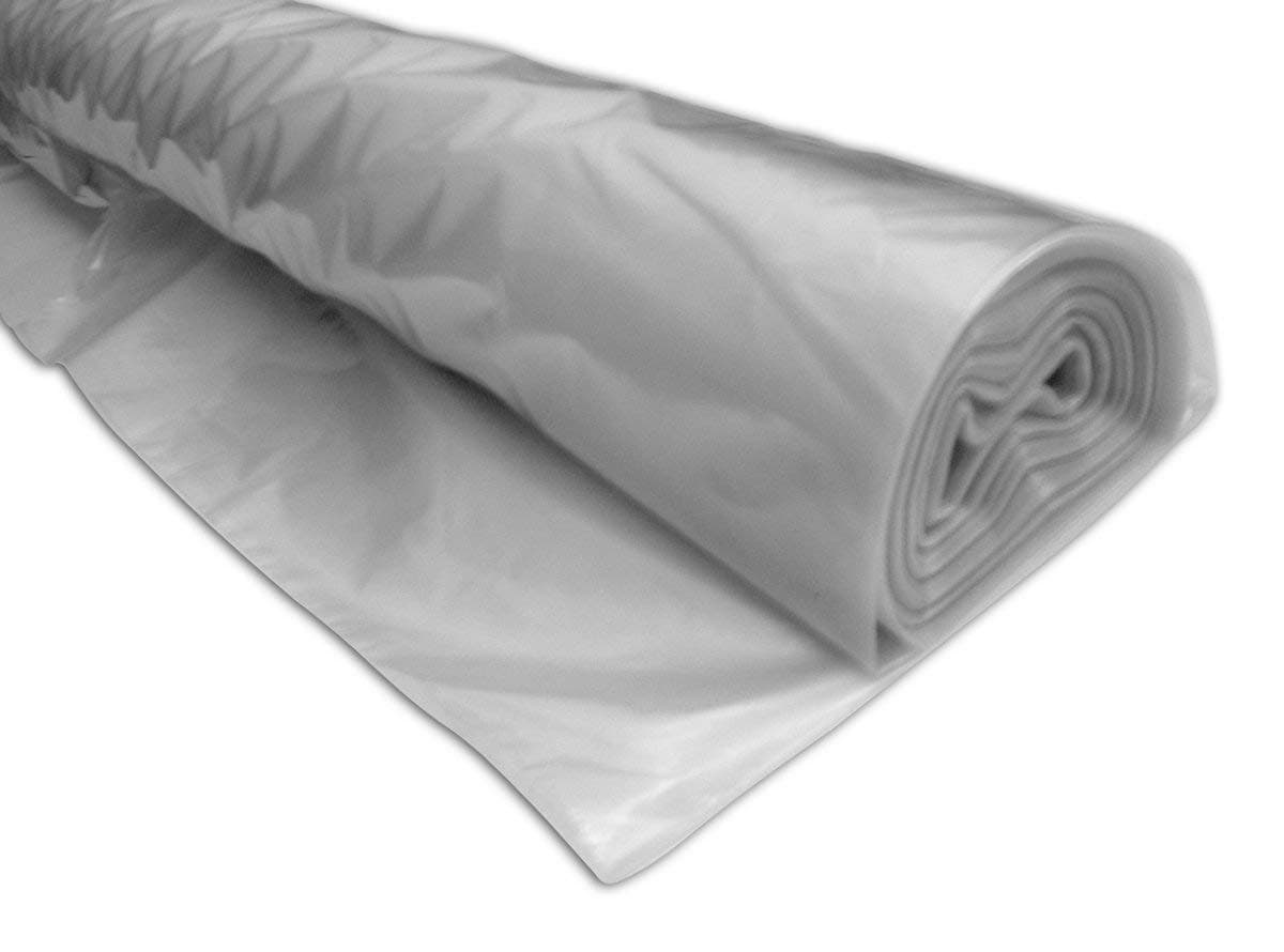 25m x 4m Clear Polythene Sheeting Temporary Protection Sheet 40mu
