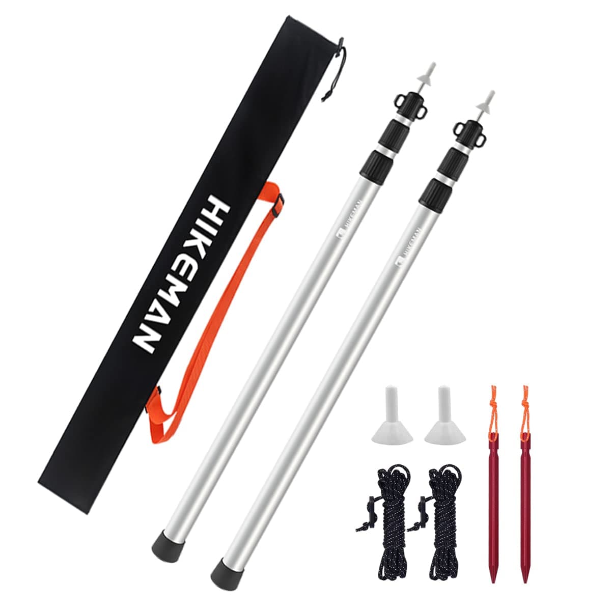 HIKEMAN Tent Poles Camping Poles for Tarp Awning Canopy Porch Sun Sails Tarpaulin Headroom Aluminium Adjustable Telescoping