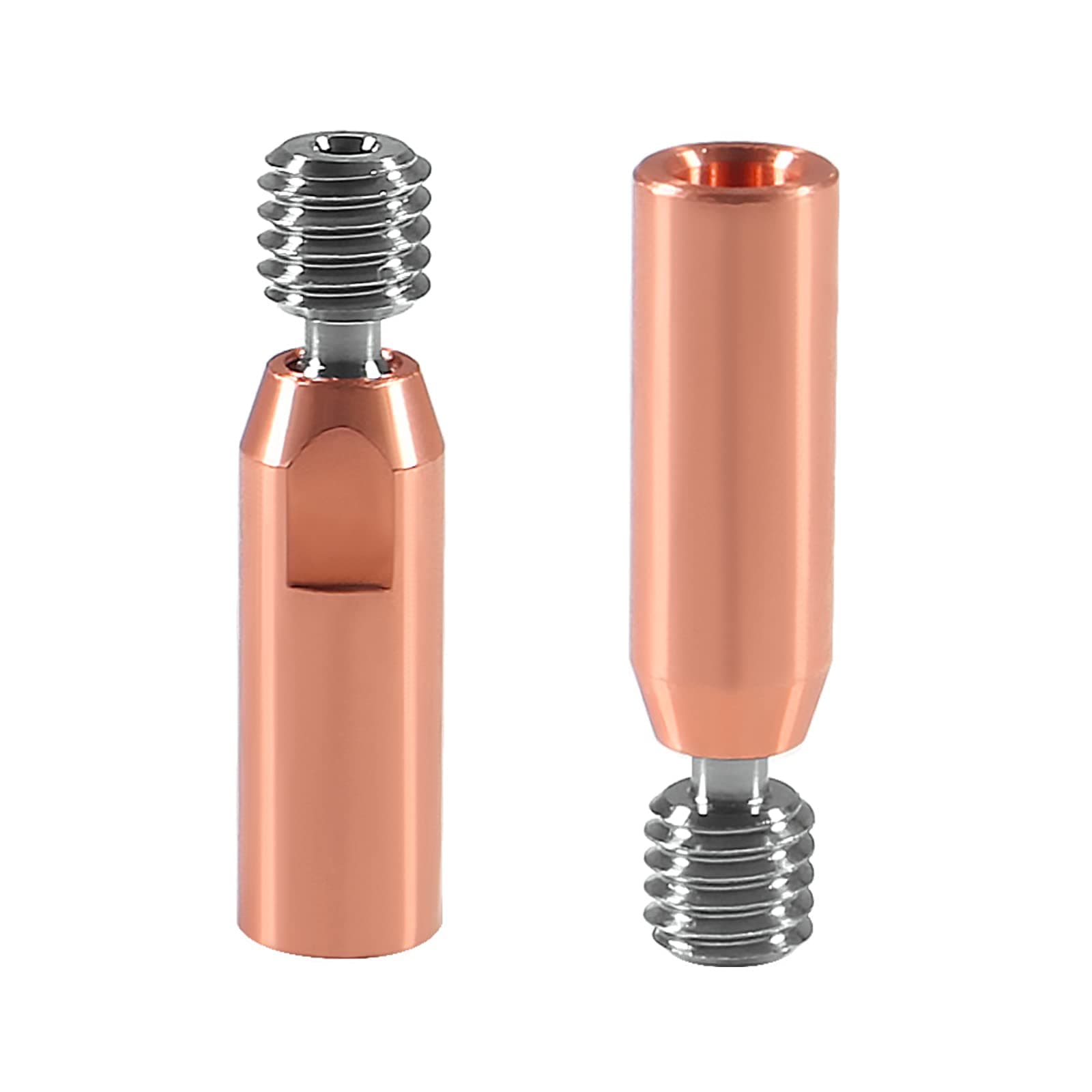 2pcs Smooth Heatbreak Upgrade All Metal Titanium and Copper Bimetal Throat Nozzle for Ender 3 V2 Ender 3 Pro CR10 3D Printer Hotend