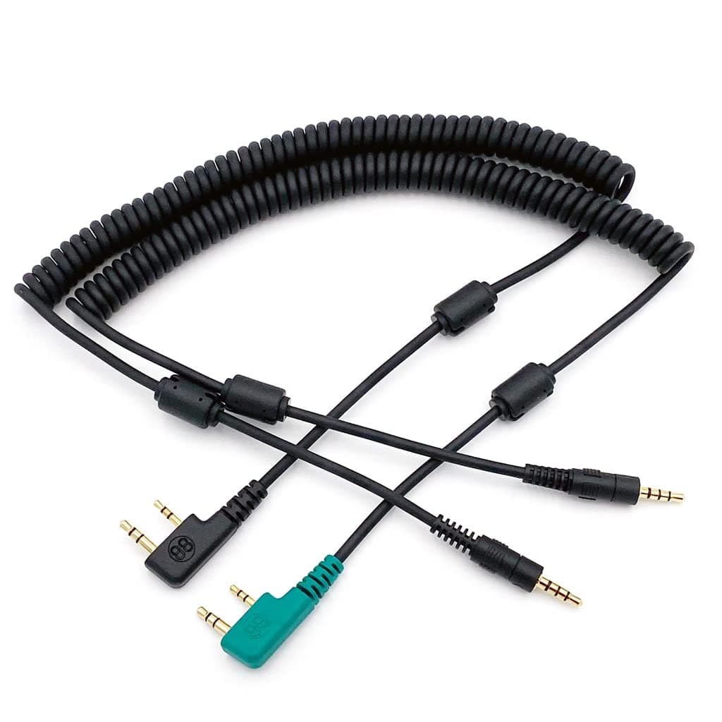 Digirig Mobile Cables for Baofeng HTs: 24" to 72" Coiled, K1 Connector, Compatible with Popular HT Models, Digital Modes & Programming