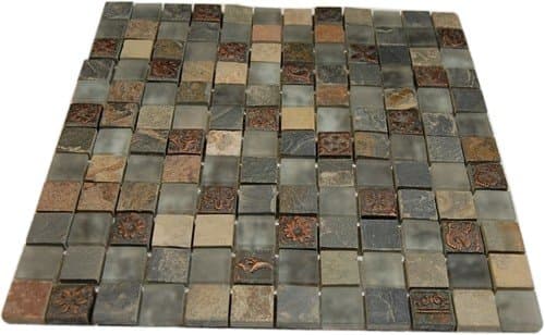 FUSION CHINKAPIN 1X1 MARBLE & GLASS TILES