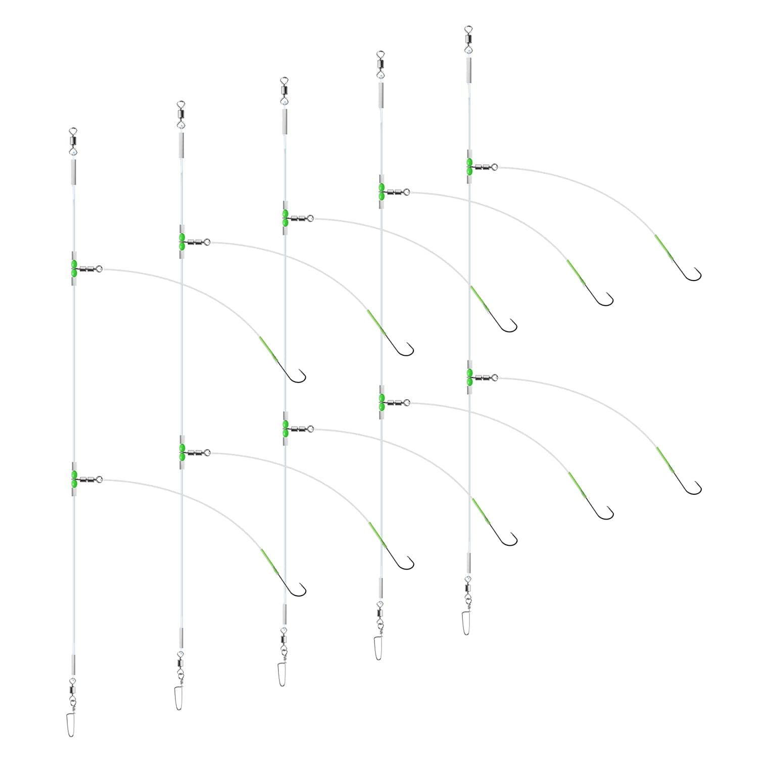 5pcs sea fishing rig double hook