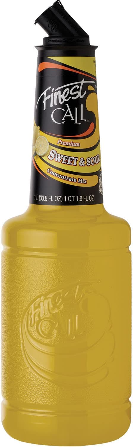 Finest Call Premium Sweet & Sour Concentrate Drink Mix, 1 Liter Bottle (33.8 Fl Oz), Individually Boxed