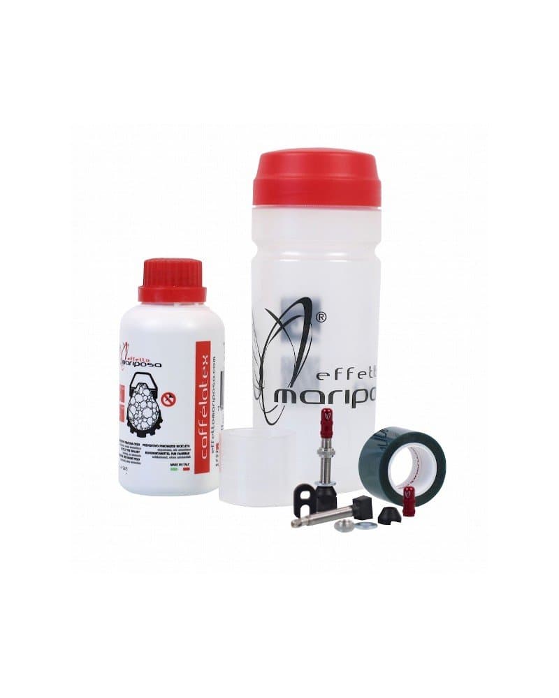 Effetto MariposaCaffélatex L Tubeless Kit (250ml Preventive + L Rim Tape + Valves for 2 Wheels)