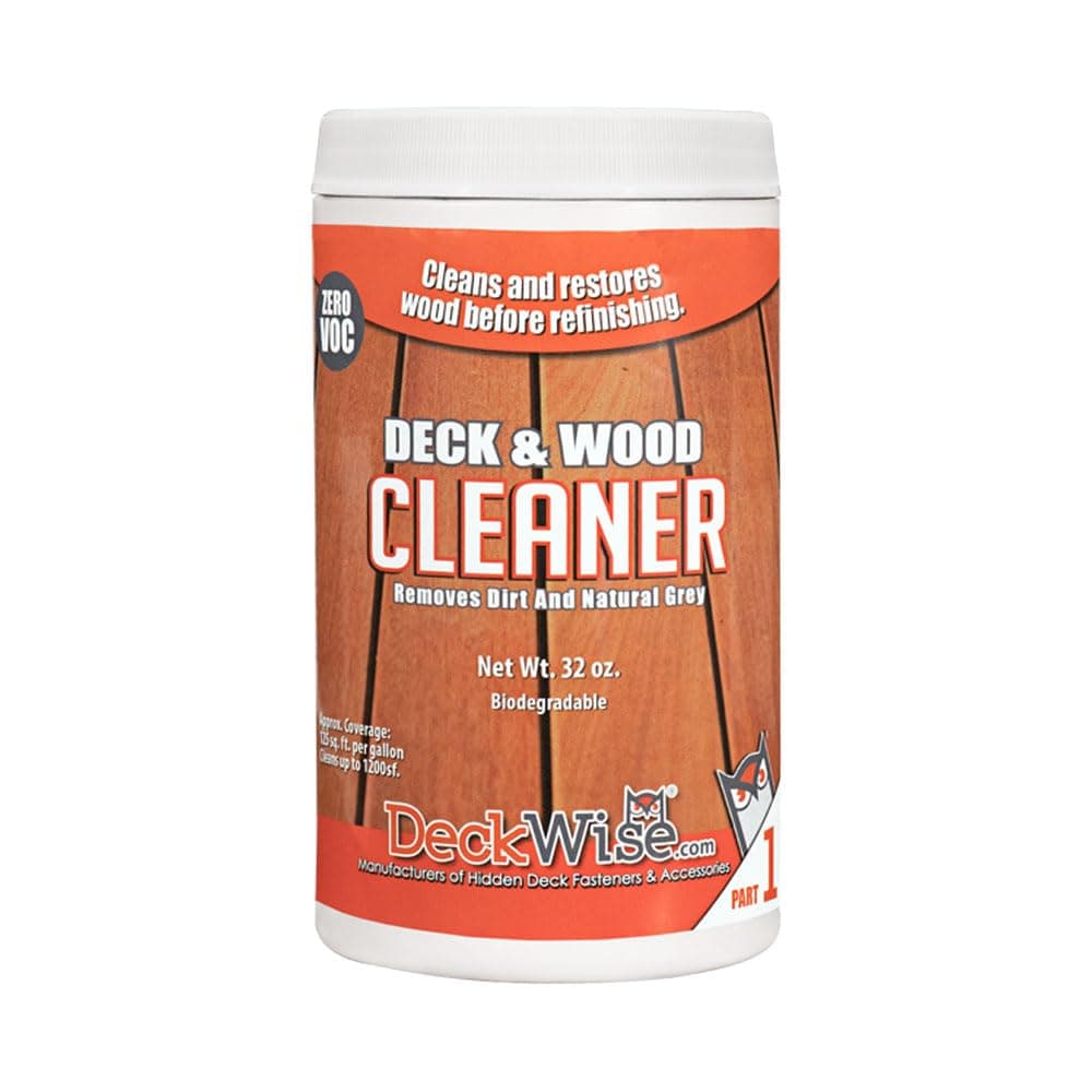 DeckWise Deck & Wood Cleaner Part-1 for Hardwood and Thermal Wood Decking including Hardwood Siding Cleans 1200 Sq. Ft. of Wood (32 oz.)