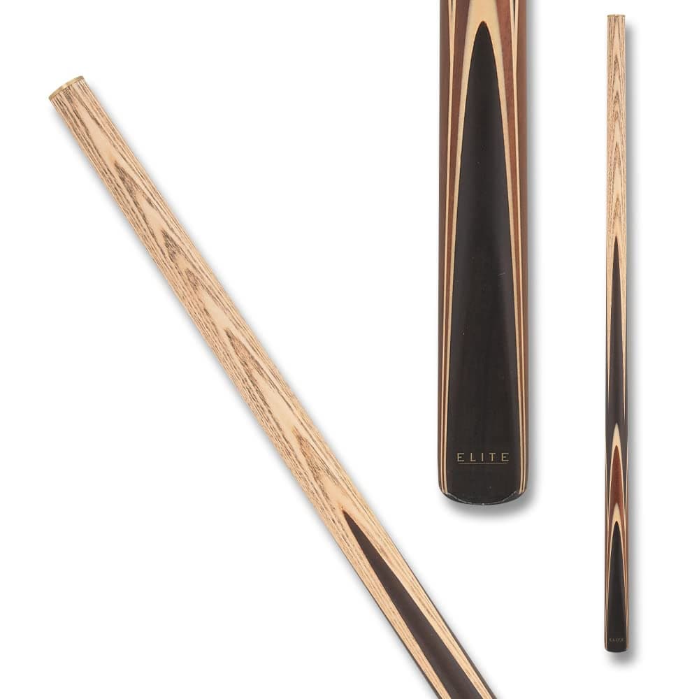 Elite ELSNK04 Snooker Pool Cue - Ashwood, Acacia Wood with White and Black Veneers - 16oz