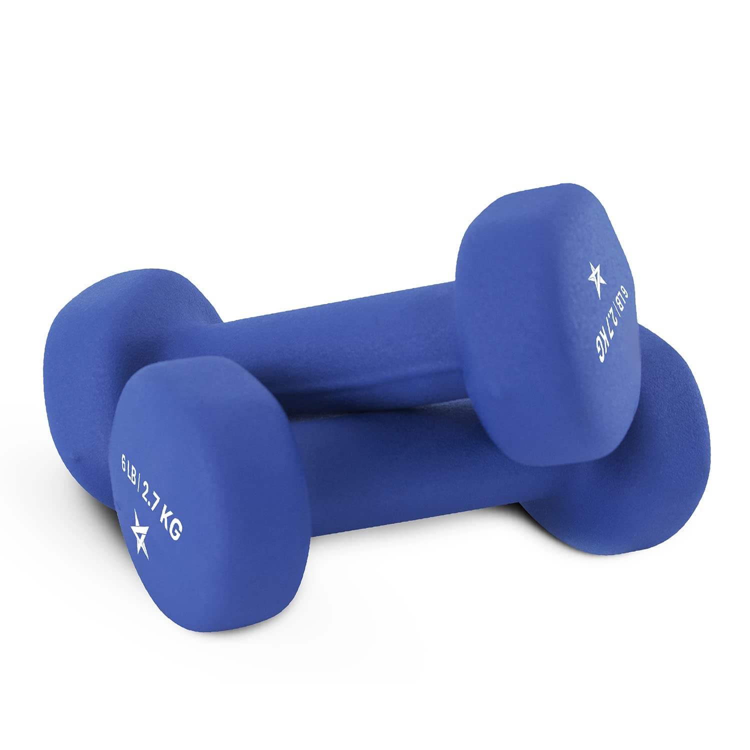 Neoprene Coated Dumbbell Hand Weight Sets of 2 - Multiple Weight Options with 15 Colors, Anti-roll, Anti-Slip, Hexagon Shape