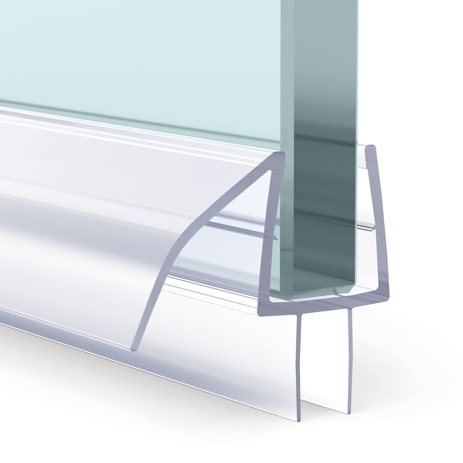 Amazerbath Shower Door Bottom Seal, Frameless Glass Seal Strip - Suitable For 3/8 Inch Glass, Clear Sweep 47.5