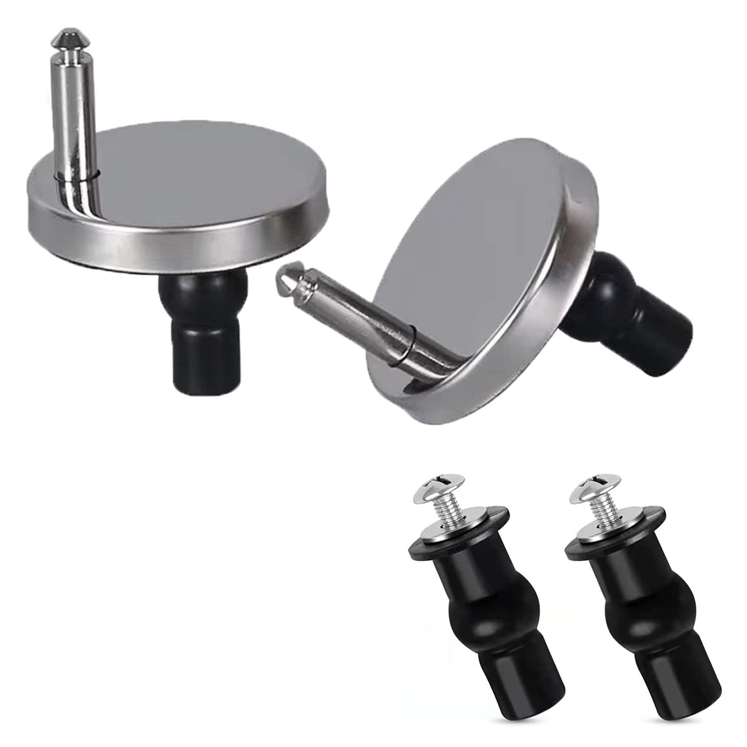 Toilet Quick Release Fixings, Universal Toilet Seat Hinge Fittings for WC Toilet Blind Holes(2+2 Pack)