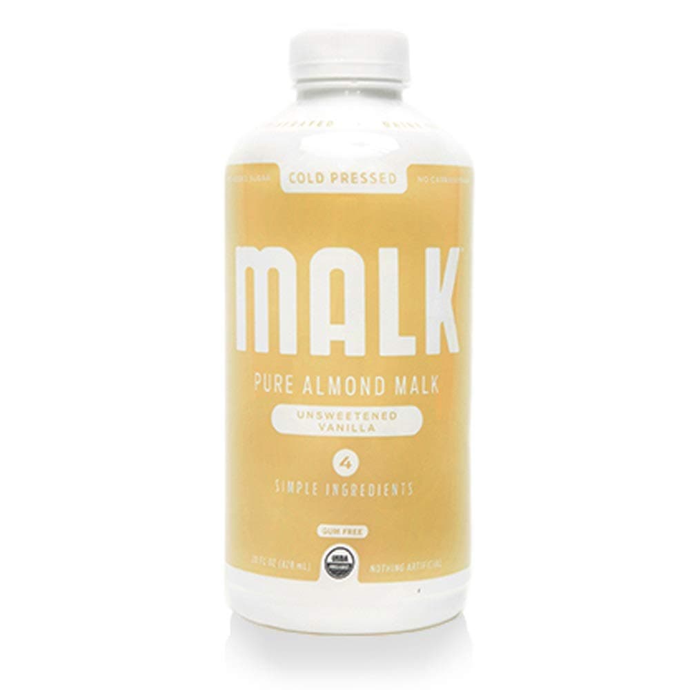 Unsweetened MALK, Vanilla Almond, Non Dairy, SOY & Dairy Free, Lactose Free, 28 oz, (Pack of 6)