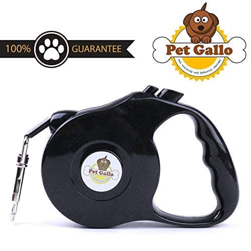 pet gallo Retractable Dog Leash, Extends to 16.5 feet (5m) with High Tensile Traction Rope. Waterproof and Durable for Medium Dogs up to 25 lbs (12kg). Lock with Double Keys, Guaranteed Satisfaction