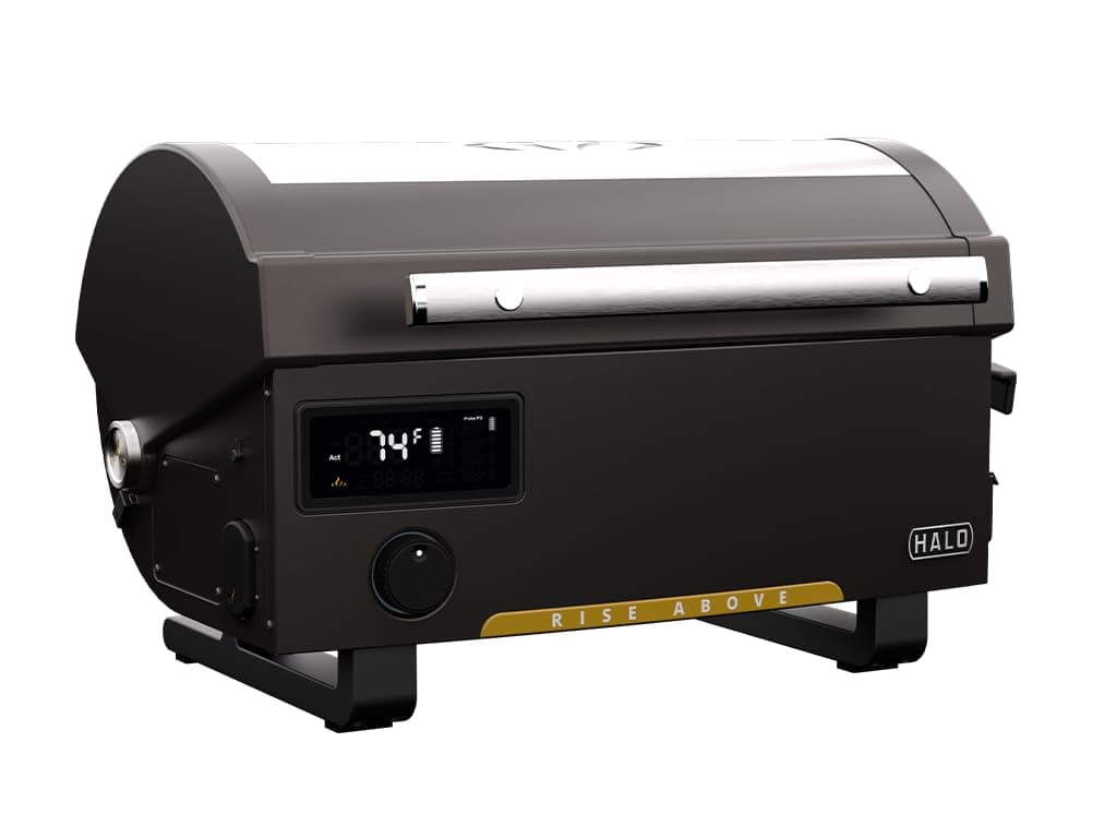 HALO Prime300 Countertop Pellet Grill | Rechargeable Battery Powered Pellet Grill | Cordless | Outdoor Kitchen, Camping and Tailgate Ready (300)