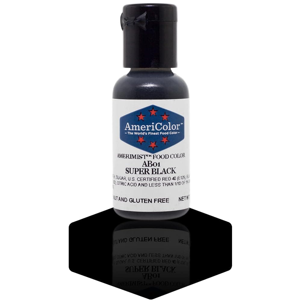 AmeriMist Super Black Airbrush Food Color, .65 Ounce