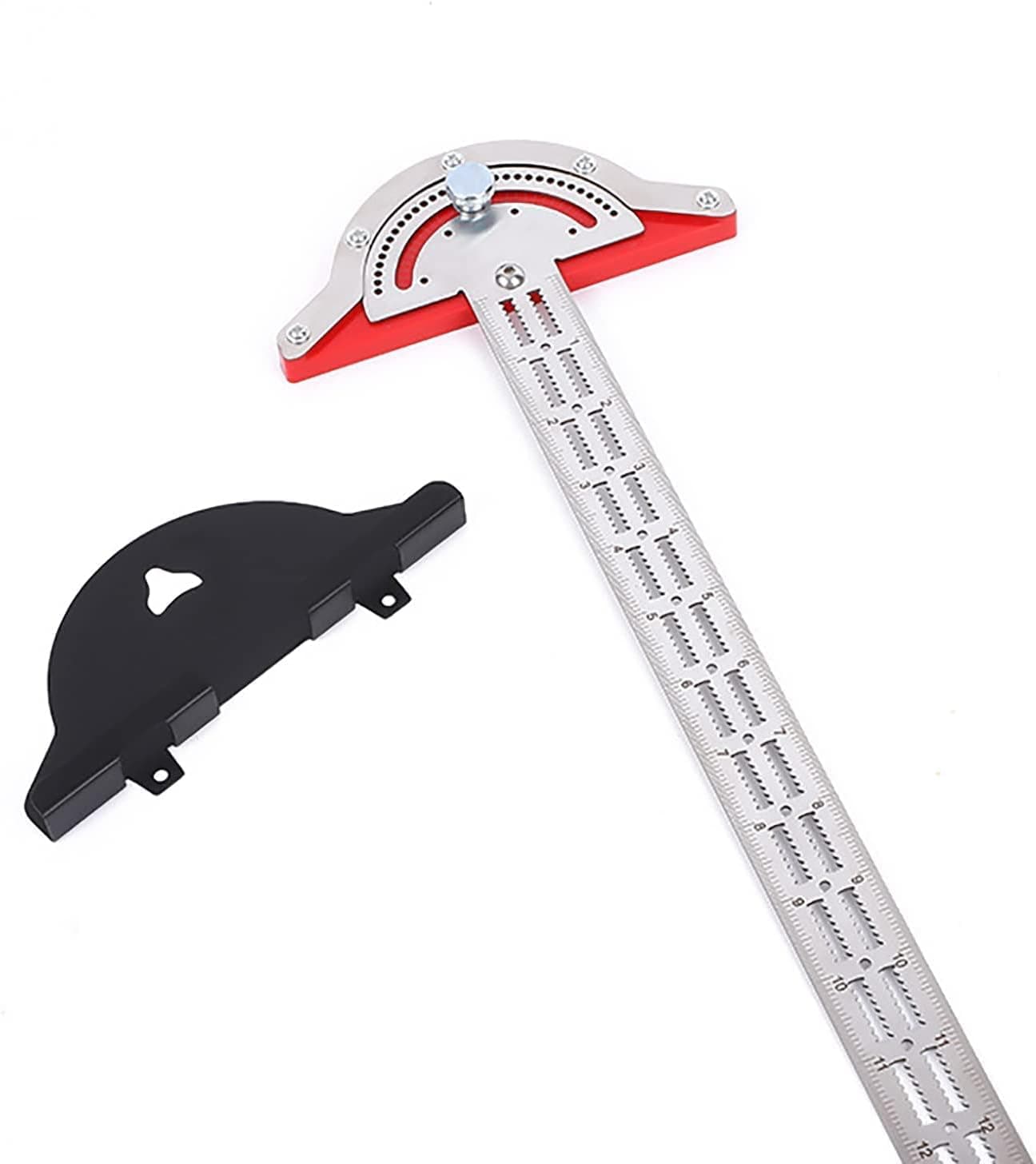 Kastwave Wood Workers Edge Rule,Woodworking Ruler Protractor Angle Finder T Stainless Steel Measure Tool, 0-70 Grad T-Type Woodwork For Carpentry Household Diy (15 Inches)