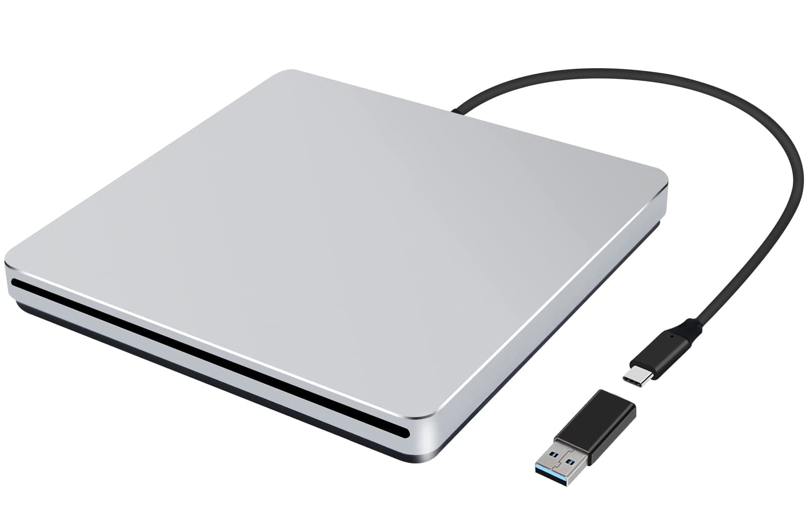 CD Drive for Mac, USB DVD Drive External CD Burner for Laptop, Slot-in SuperDrive for Apple, Portable Optical Disk Reader Writer DVD Player for PC Windows MacBook