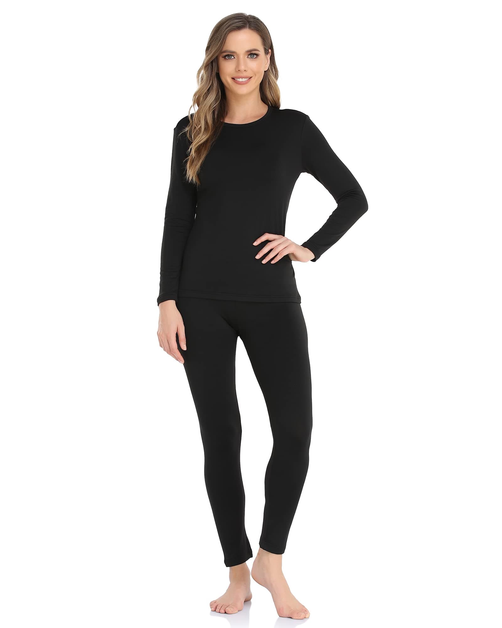 Thermal Underwear for Women Long Johns with Fleece Lined Base Layer Women Cold Weather Top Bottom