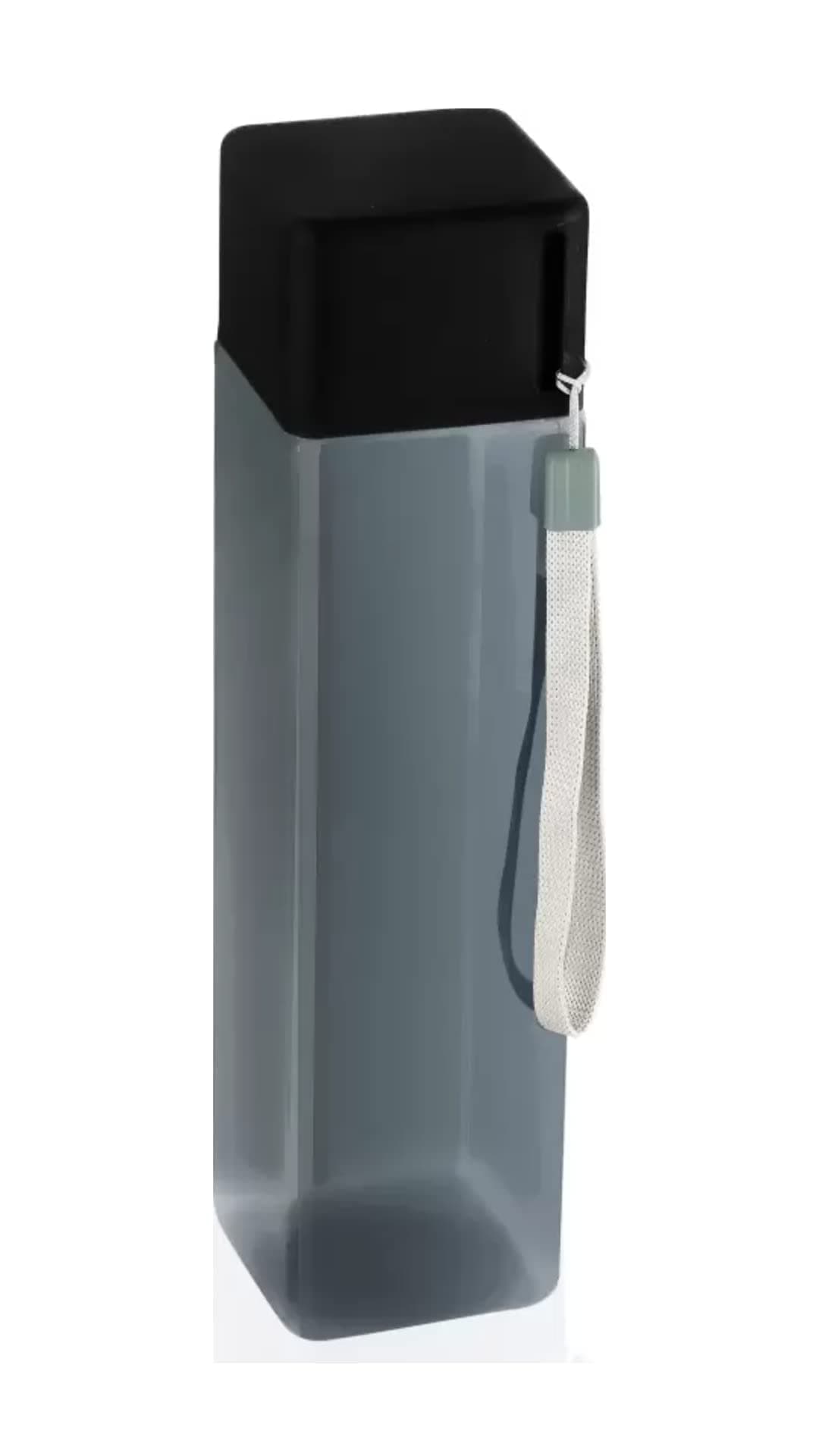 Stewit Water Bottles for Fridge, Leakproof Durable BPA-Free Non-Toxic Food Grade Plastic Water Bottle, Square Water Bottle Set of 1 (Black, 1000ml Pack of 1)