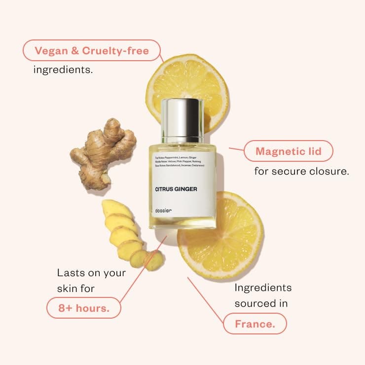 Dossier - Citrus Ginger - Eau de Parfum - Inspired By Bleu De Cha nel Fragrance - Perfume Luxury - Pure Infused - For Men - Fragrance 1,7 Fl 0z (50ml)