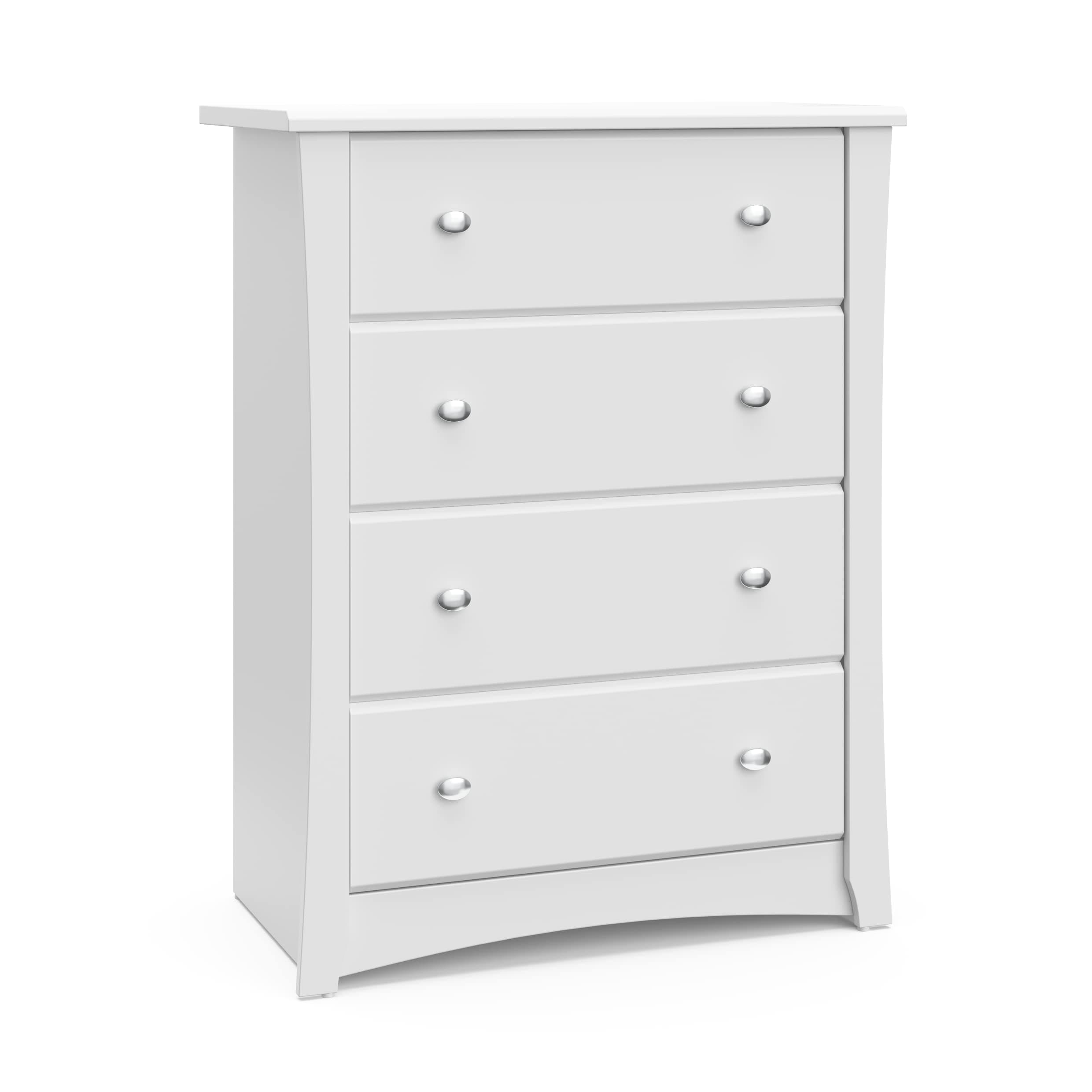 Crescent 4 Drawer Chest (White) – GREENGUARD Gold Certified, Dresser For Nursery, 4 Drawer Dresser, Kids Dresser, Nursery Dresser Drawer Organizer, Chest of Drawers