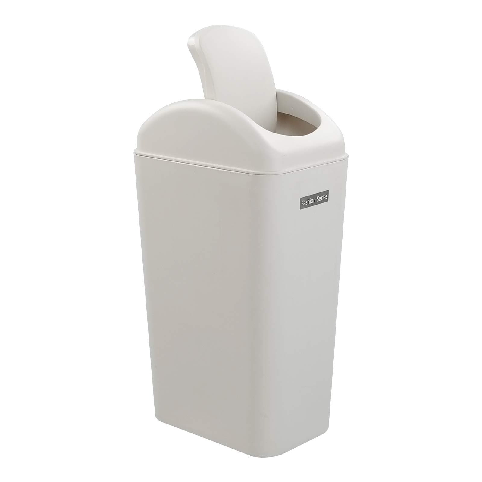 14 L Slim Kitchen Trash Cans, Plastic Garbage Can with Swing Lid, F
