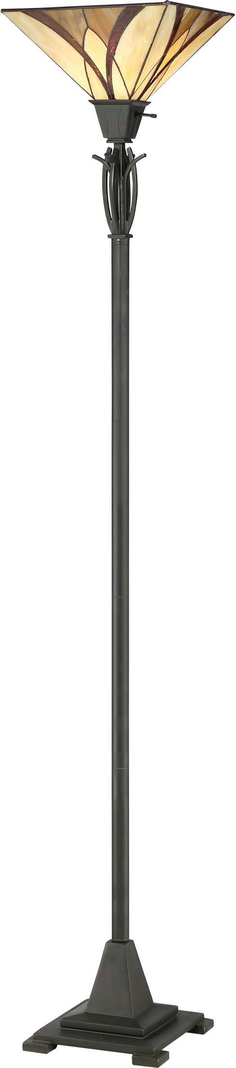 QuoizelQuoizel TFAS9470VA Asheville Multicolor Stained Glass/Tiffany Floor Lamp, 1-Light 100 Watt, 71" H x 12" W, Valiant Bronze