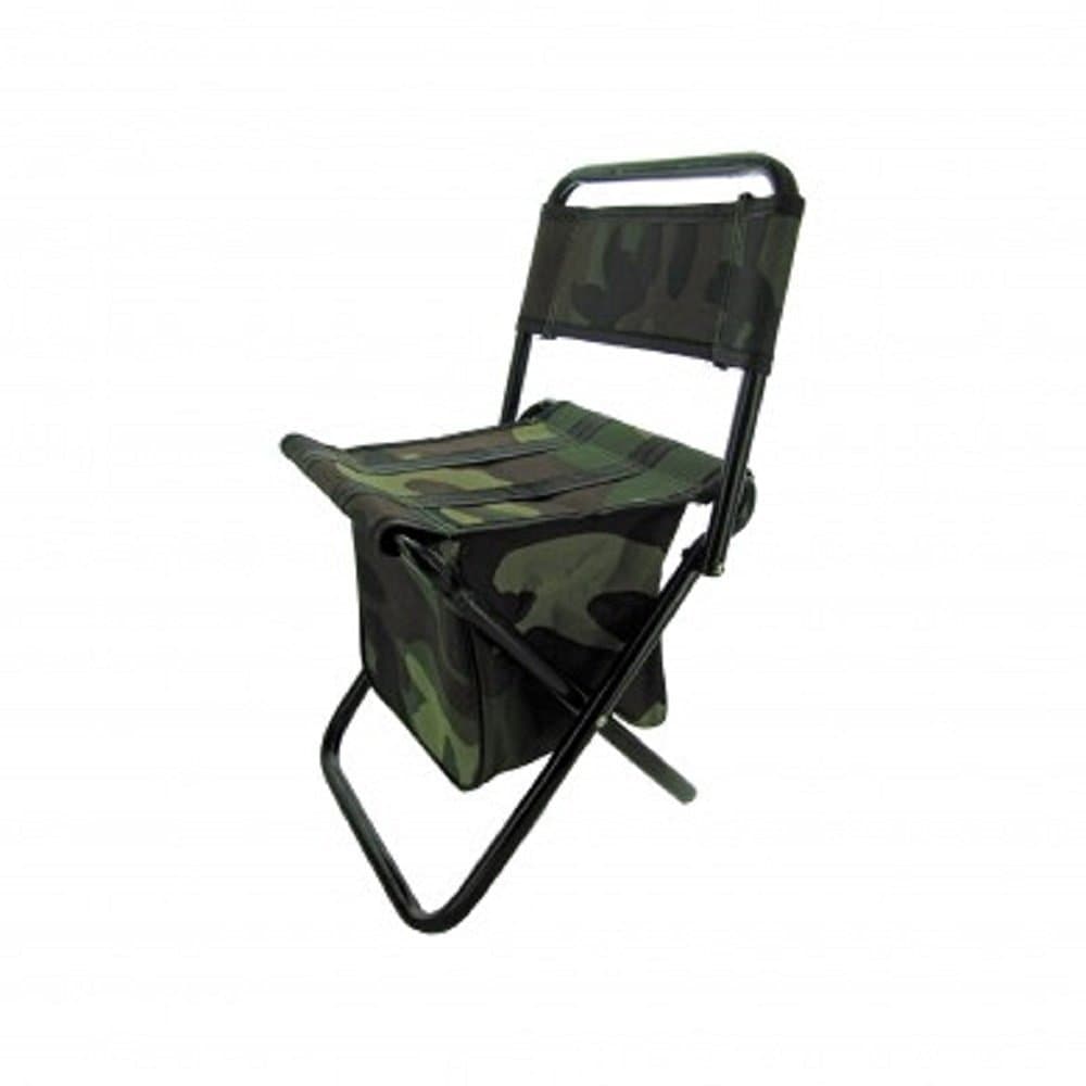 Camouflage Foldable Camping Stool Chair with Zippered Gear Pouch - Youth Size