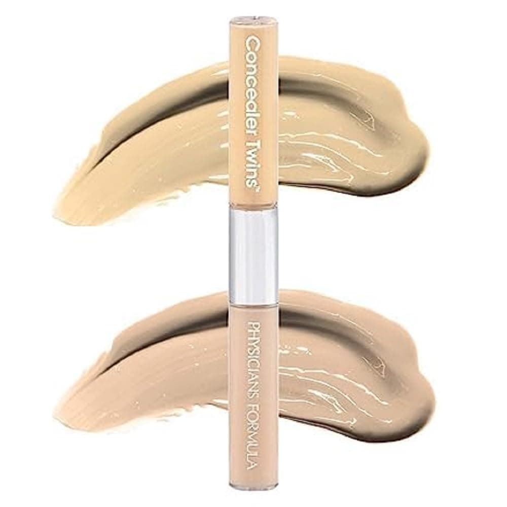 Twins 2-in-1 Liquid Concealer - Color Corrective and Light Flesh-Tone, Transfer & Water Resistant, Yellow/Light Shade
