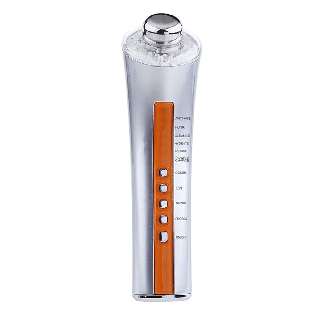 CM-5-2 6 IN 1 machine skin care machine Facial Photon Rejuvenation Face Care Anti- aging Device Vibration SPA (Silvery)