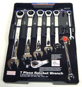 GM4729 7 Piece SAE Racheting Wrench Set