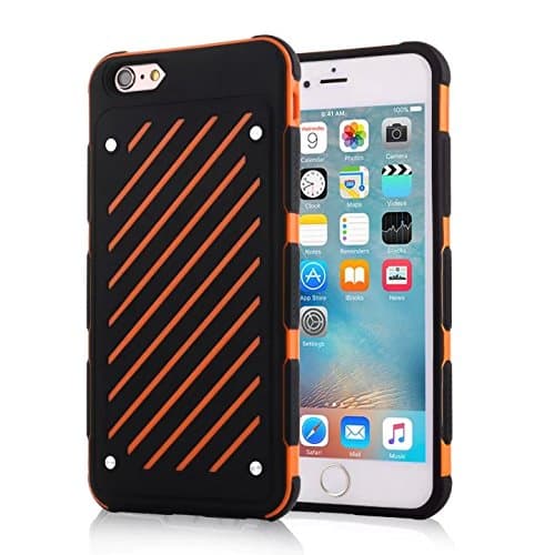 iPhone 6s Case,iPhone 6 Case,HAPPIGO Dual Layer Hybrid Sport Slim Protective Case for iphone 6&6s 4.7inch(Black/Orange)