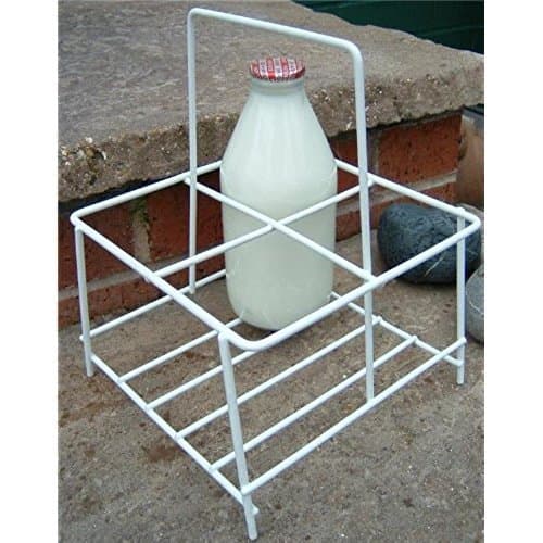 Sturdy Milk bottle Holder (4 bottles) - Doorstep milk bottle holder - Holds & Protects 4 bottles - Weatherproof - Milk crate