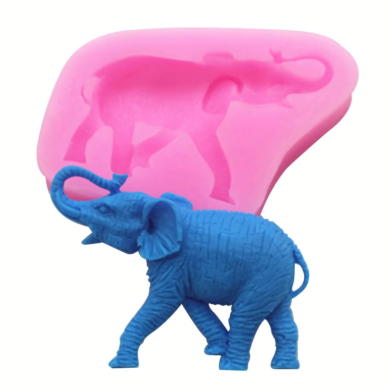 HengKe 2 Pcs Cute Elephant Silicone Mold for DIY Chocolate Cake Topper Decoration Pudding Handmade Ice Cream,DIY Craft Art Candle Making Mould, Sugarcraft Jelly Gumpaste Mold