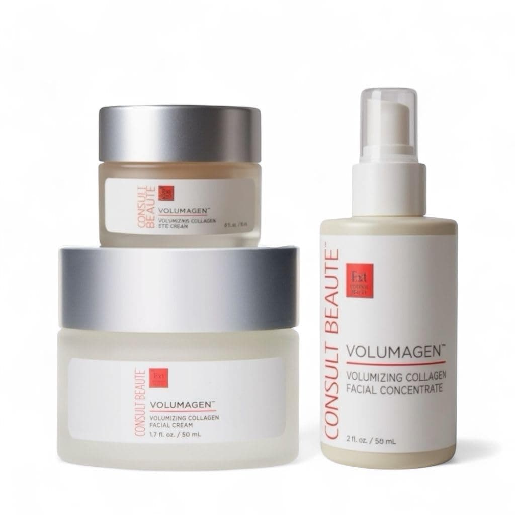 Consult Beaute Volumagen TRIO - Serum Concentrate, Volumizing Facial Cream & Eye Cream - Anti-Aging - Face, Neck & Eye - Collagen - Hyaluronic Acid