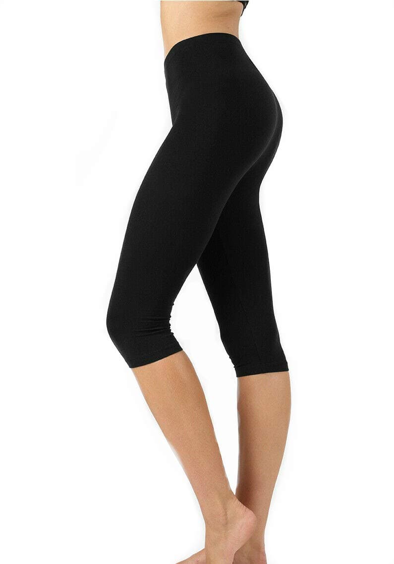 ZenanaPremium Cotton Regular and Plus Size 15 INCH Capri Leggings
