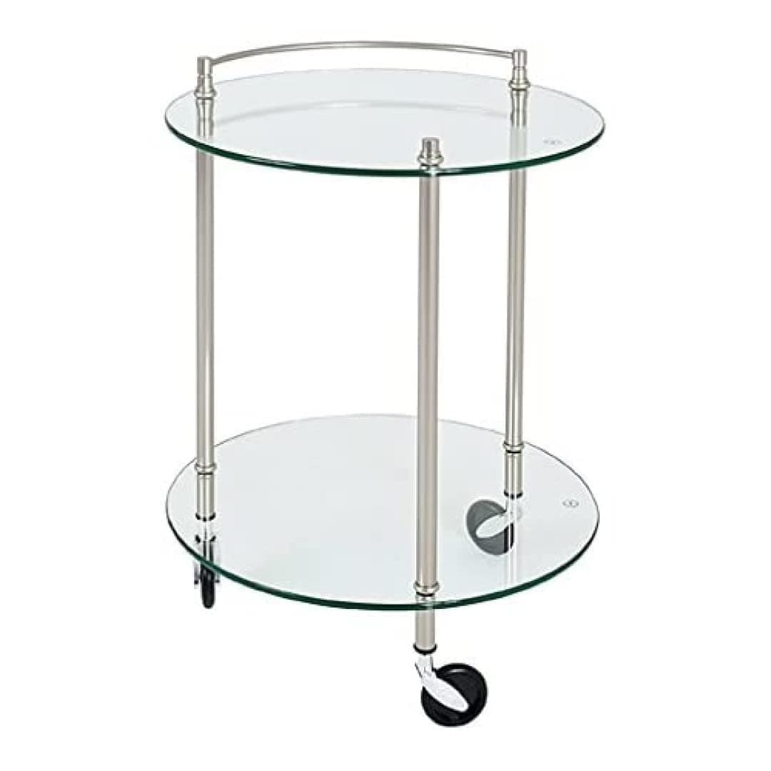 HAKU Möbel serving trolley, metal, stainless steel look, Ø 45 x H 63 cm