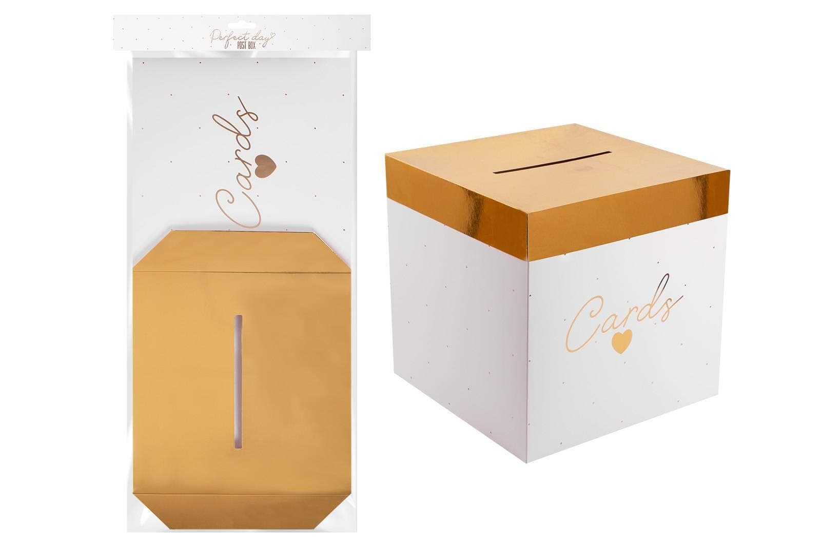 YöL Wedding Card Box Wishing Well Gifts Post Box Large Gold with 3D Sign Decoration Bridal Accessories Special Celebration Birthday Anniversary