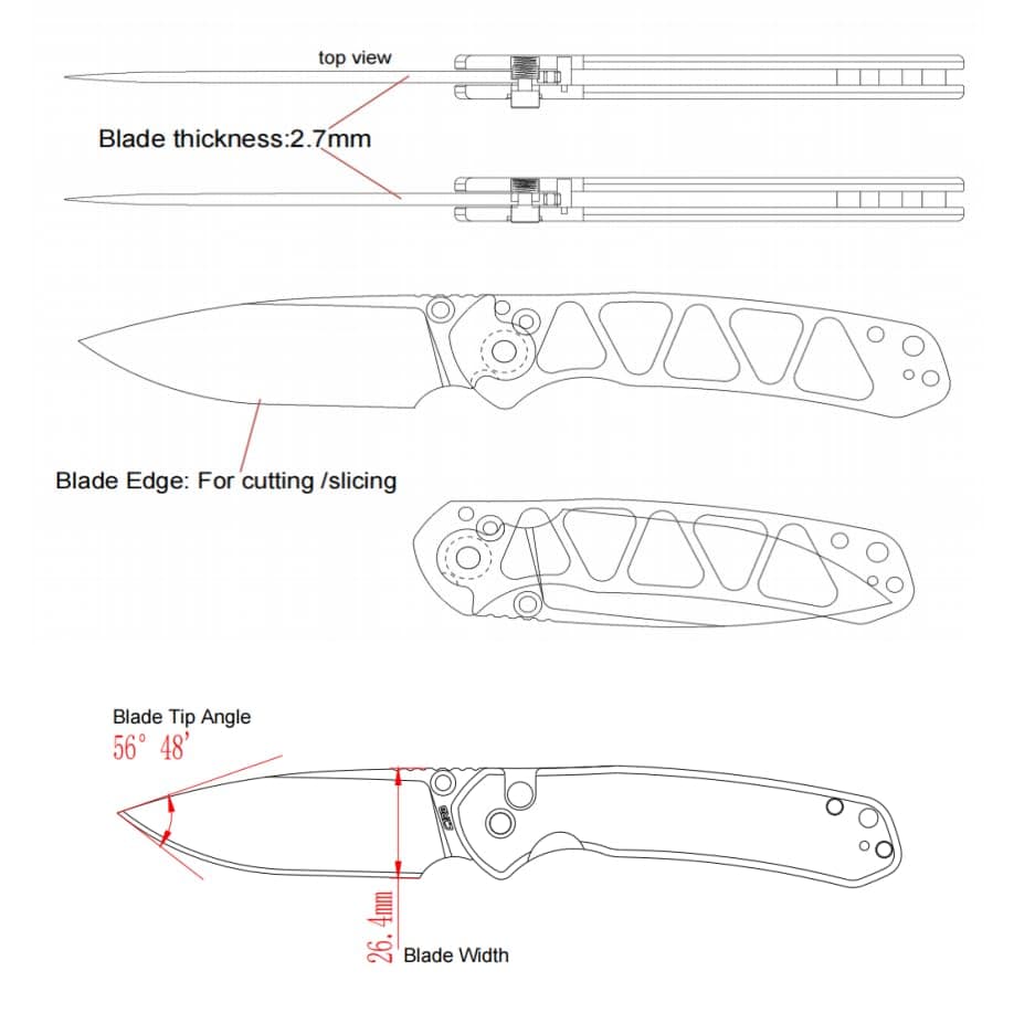 CJRB CUTLERY Folding Knife Pyrite (J1925) AR-RPM9 Blade and Stainless Steel Handle EDC Pocket Knife with Clip Blue