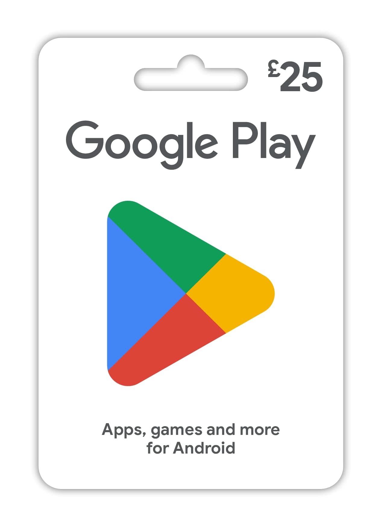 Google Play gift card - give the gift of games, apps and more - UK only - delivered by post