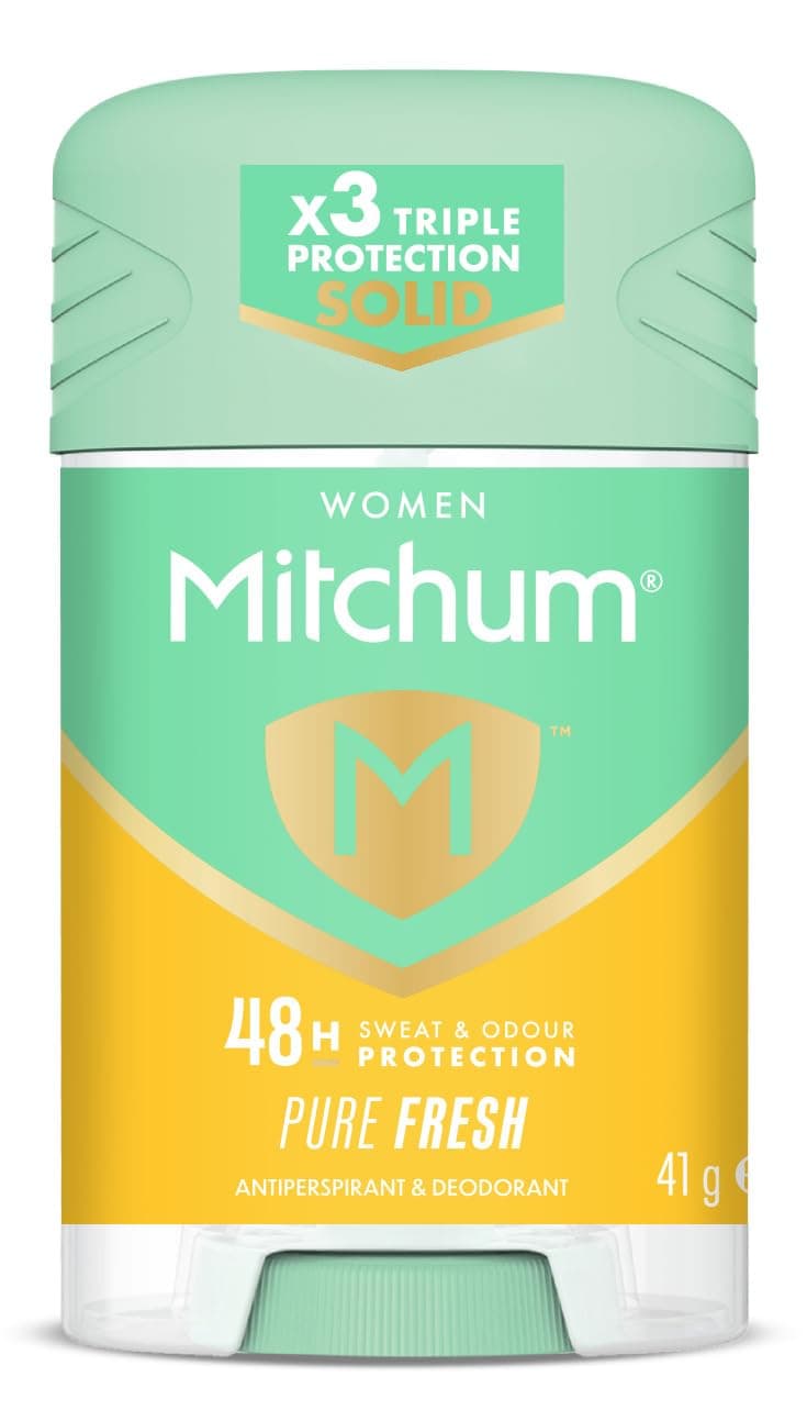 Revlon Mitchum Women Triple Odor Defense 48HR Protection Deodorant Stick and Antiperspirant Pure Fresh, Dermatologist Tested, 41 g (Pack of 1)