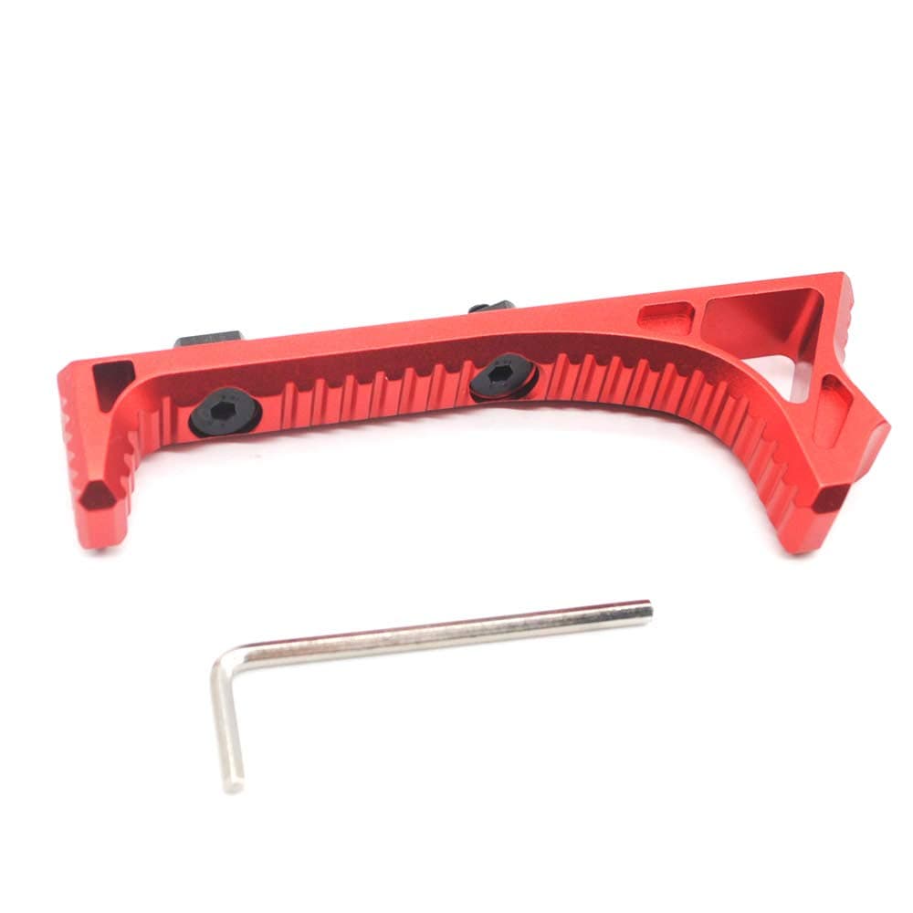 TRIROCK Red Tactical Aluminum Link Curved Angled Hand Stop fits M-LK handguard rail system