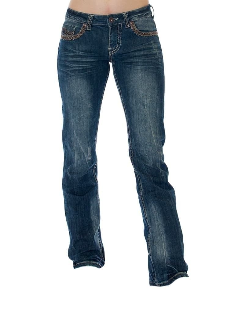 Cowgirl Tuff Western Denim Jeans Womens Wild 31 Reg Medium Wash JWWRAJ
