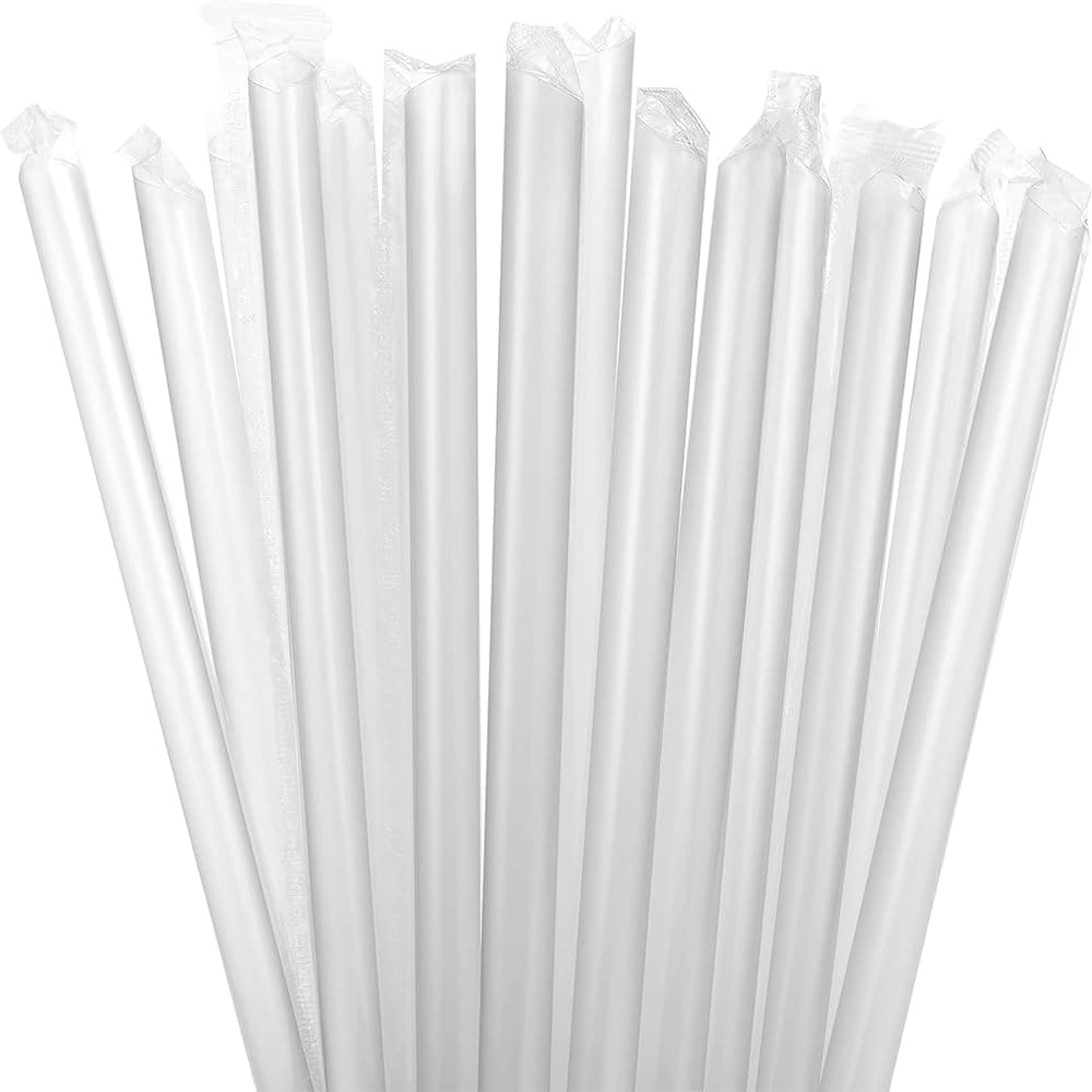 100 Clear Boba Straws, Large Disposable Clear Straws,For Drinking Milkshakes, Pearl Milk Tea, Home Use - (8.27 inches long and 0.43 inches in diameter)