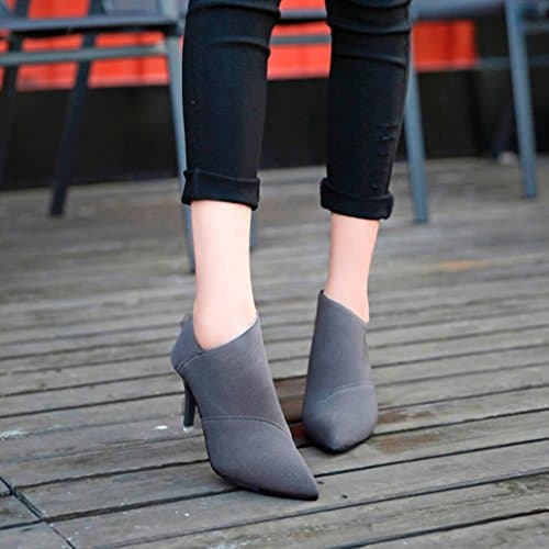 WensLTD Women's Autumn Winter Fitted Sexy Pointed Toe High-Heeled Ankle Boots Shoes