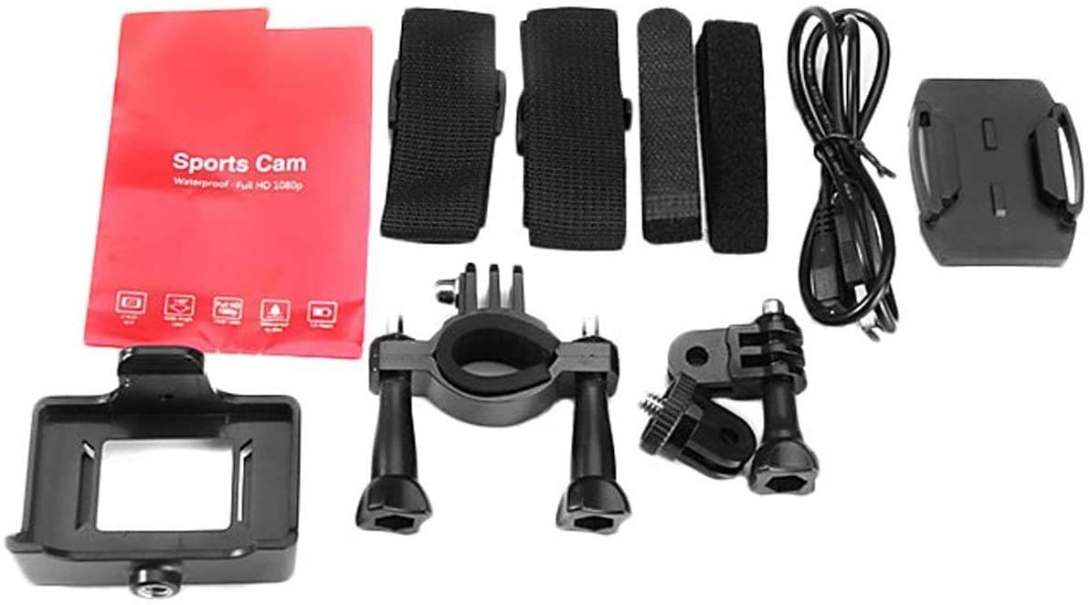 Full HD 2.0 Inch Action Camera 1080P 12MP Sports Camera Action Cam Underwater 30m/98ft Waterproof Camera and Mounting Accessories Kit for Diving/Bicycle/Climbing/Swimming etc