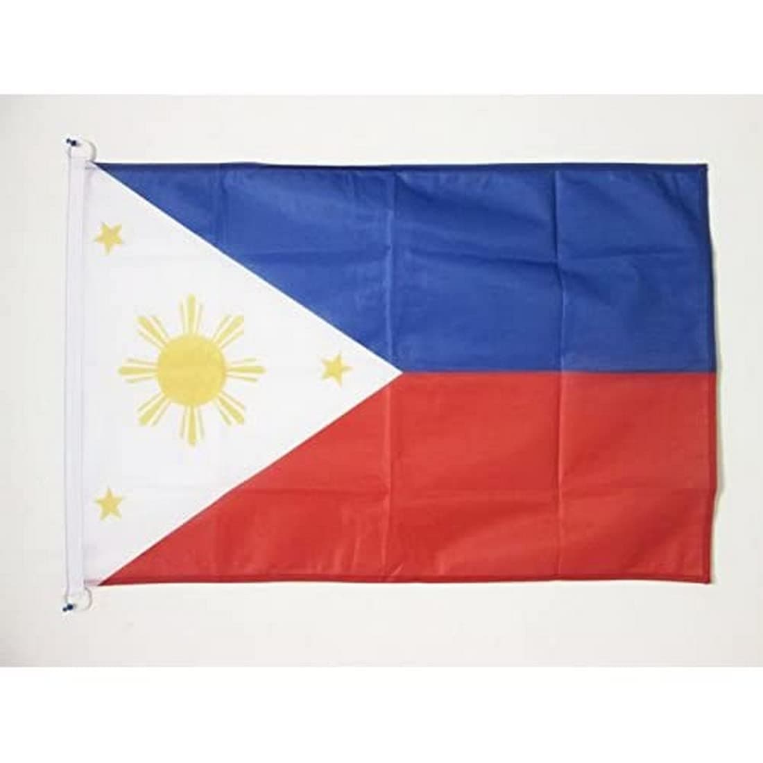 AZ FLAG - Philippines Nautical Flag - 18'' x 12'' - For Outdoor and Boat - Filipino Banner Knitted Polyester with Two Plastic Rings - Vivid Colors - 12x18 in - 45x30 Cm