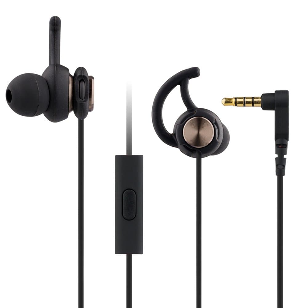 Noise Isolating In-Ear Headphones with Mic Earbuds with Microphone for iPhone iPad Android Phones Windows Phones MP3 MP4 and Tablets-Black